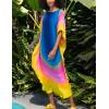 imageBsubseach Colorful Kaftan Dresses for Women Long Bathing Suit Cover Ups Maxi Beach Coverups CaftanKblue