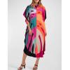 imageBsubseach Colorful Kaftan Dresses for Women Long Bathing Suit Cover Ups Maxi Beach Coverups CaftanKcolorful Print