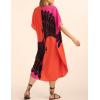 imageBsubseach Colorful Kaftan Dresses for Women Long Bathing Suit Cover Ups Maxi Beach Coverups CaftanKorange Black