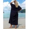 imageBsubseach Gold Embroidery Long Kaftan Dresses V Neck Caftan Dress Beach Cover Ups for Women EmbroideryWblack