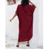 imageBsubseach Gold Embroidery Long Kaftan Dresses V Neck Caftan Dress Beach Cover Ups for Women EmbroideryXmaroon