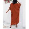 imageBsubseach Gold Embroidery Long Kaftan Dresses V Neck Caftan Dress Beach Cover Ups for Women EmbroideryXrust Red