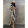 imageBsubseach Kaftan Dresses for Women Kaftan Cover Ups Swimwear Plus Size Tie Dye Kaftans Maxi Dress Long Beach Cover UpAblack