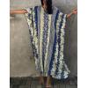 imageBsubseach Kaftan Dresses for Women Kaftan Cover Ups Swimwear Plus Size Tie Dye Kaftans Maxi Dress Long Beach Cover UpAblue