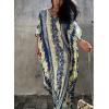 imageBsubseach Kaftan Dresses for Women Kaftan Cover Ups Swimwear Plus Size Tie Dye Kaftans Maxi Dress Long Beach Cover UpAblue