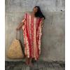 imageBsubseach Kaftan Dresses for Women Kaftan Cover Ups Swimwear Plus Size Tie Dye Kaftans Maxi Dress Long Beach Cover UpAred