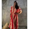 imageBsubseach Kaftan Dresses for Women Kaftan Cover Ups Swimwear Plus Size Tie Dye Kaftans Maxi Dress Long Beach Cover UpAred