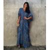 imageBsubseach Kaftan Dresses for Women Kaftan Cover Ups Swimwear Plus Size Tie Dye Kaftans Maxi Dress Long Beach Cover UpBlueBeige