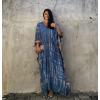 imageBsubseach Kaftan Dresses for Women Kaftan Cover Ups Swimwear Plus Size Tie Dye Kaftans Maxi Dress Long Beach Cover UpBlueBeige