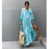imageBsubseach Kaftan Dresses for Women Kaftan Cover Ups Swimwear Plus Size Tie Dye Kaftans Maxi Dress Long Beach Cover UpC Bluegreen