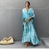 imageBsubseach Kaftan Dresses for Women Kaftan Cover Ups Swimwear Plus Size Tie Dye Kaftans Maxi Dress Long Beach Cover UpC Bluegreen