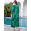 imageBsubseach Kaftan Dresses for Women Kaftan Cover Ups Swimwear Plus Size Tie Dye Kaftans Maxi Dress Long Beach Cover UpC Green Black