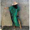 imageBsubseach Kaftan Dresses for Women Kaftan Cover Ups Swimwear Plus Size Tie Dye Kaftans Maxi Dress Long Beach Cover UpC Green Black