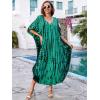 imageBsubseach Kaftan Dresses for Women Kaftan Cover Ups Swimwear Plus Size Tie Dye Kaftans Maxi Dress Long Beach Cover UpC Green Black