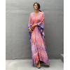 imageBsubseach Kaftan Dresses for Women Kaftan Cover Ups Swimwear Plus Size Tie Dye Kaftans Maxi Dress Long Beach Cover UpC Pinkpurple