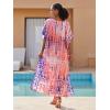 imageBsubseach Kaftan Dresses for Women Kaftan Cover Ups Swimwear Plus Size Tie Dye Kaftans Maxi Dress Long Beach Cover UpC Pinkpurple