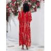 imageBsubseach Kaftan Dresses for Women Kaftan Cover Ups Swimwear Plus Size Tie Dye Kaftans Maxi Dress Long Beach Cover UpC Red