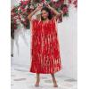 imageBsubseach Kaftan Dresses for Women Kaftan Cover Ups Swimwear Plus Size Tie Dye Kaftans Maxi Dress Long Beach Cover UpC Red