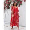 imageBsubseach Kaftan Dresses for Women Kaftan Cover Ups Swimwear Plus Size Tie Dye Kaftans Maxi Dress Long Beach Cover UpC Red