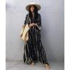 imageBsubseach Kaftan Dresses for Women Kaftan Cover Ups Swimwear Plus Size Tie Dye Kaftans Maxi Dress Long Beach Cover UpCblack