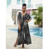imageBsubseach Kaftan Dresses for Women Kaftan Cover Ups Swimwear Plus Size Tie Dye Kaftans Maxi Dress Long Beach Cover UpCblack
