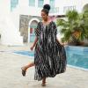 imageBsubseach Kaftan Dresses for Women Kaftan Cover Ups Swimwear Plus Size Tie Dye Kaftans Maxi Dress Long Beach Cover UpCblack