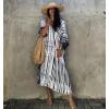 imageBsubseach Kaftan Dresses for Women Kaftan Cover Ups Swimwear Plus Size Tie Dye Kaftans Maxi Dress Long Beach Cover UpCblack White