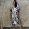 imageBsubseach Kaftan Dresses for Women Kaftan Cover Ups Swimwear Plus Size Tie Dye Kaftans Maxi Dress Long Beach Cover UpCblack White