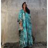 imageBsubseach Kaftan Dresses for Women Kaftan Cover Ups Swimwear Plus Size Tie Dye Kaftans Maxi Dress Long Beach Cover UpCblue Print