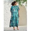 imageBsubseach Kaftan Dresses for Women Kaftan Cover Ups Swimwear Plus Size Tie Dye Kaftans Maxi Dress Long Beach Cover UpCblue Print