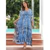 imageBsubseach Kaftan Dresses for Women Kaftan Cover Ups Swimwear Plus Size Tie Dye Kaftans Maxi Dress Long Beach Cover UpCgrayish Blue