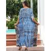 imageBsubseach Kaftan Dresses for Women Kaftan Cover Ups Swimwear Plus Size Tie Dye Kaftans Maxi Dress Long Beach Cover UpCgrayish Blue