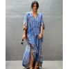 imageBsubseach Kaftan Dresses for Women Kaftan Cover Ups Swimwear Plus Size Tie Dye Kaftans Maxi Dress Long Beach Cover UpCgrayish Blue