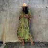 imageBsubseach Kaftan Dresses for Women Kaftan Cover Ups Swimwear Plus Size Tie Dye Kaftans Maxi Dress Long Beach Cover UpCgreen