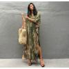 imageBsubseach Kaftan Dresses for Women Kaftan Cover Ups Swimwear Plus Size Tie Dye Kaftans Maxi Dress Long Beach Cover UpClight Army Green