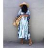imageBsubseach Kaftan Dresses for Women Kaftan Cover Ups Swimwear Plus Size Tie Dye Kaftans Maxi Dress Long Beach Cover UpClight Blue
