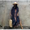 imageBsubseach Kaftan Dresses for Women Kaftan Cover Ups Swimwear Plus Size Tie Dye Kaftans Maxi Dress Long Beach Cover UpCnavy