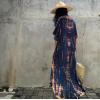 imageBsubseach Kaftan Dresses for Women Kaftan Cover Ups Swimwear Plus Size Tie Dye Kaftans Maxi Dress Long Beach Cover UpCnavy