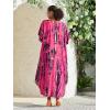 imageBsubseach Kaftan Dresses for Women Kaftan Cover Ups Swimwear Plus Size Tie Dye Kaftans Maxi Dress Long Beach Cover UpCrose