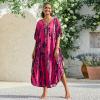 imageBsubseach Kaftan Dresses for Women Kaftan Cover Ups Swimwear Plus Size Tie Dye Kaftans Maxi Dress Long Beach Cover UpCrose
