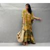 imageBsubseach Kaftan Dresses for Women Kaftan Cover Ups Swimwear Plus Size Tie Dye Kaftans Maxi Dress Long Beach Cover UpCyellow Green