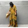 imageBsubseach Kaftan Dresses for Women Kaftan Cover Ups Swimwear Plus Size Tie Dye Kaftans Maxi Dress Long Beach Cover UpCyellow Green