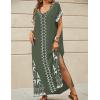 imageBsubseach Kaftan Dresses for Women Swimsuit Coverup Beach Caftans Cover Ups for Swimwear Loungewear Bird EmbroideryLarmy Green