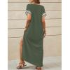 imageBsubseach Kaftan Dresses for Women Swimsuit Coverup Beach Caftans Cover Ups for Swimwear Loungewear Bird EmbroideryLarmy Green