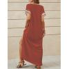 imageBsubseach Kaftan Dresses for Women Swimsuit Coverup Beach Caftans Cover Ups for Swimwear Loungewear Bird EmbroideryLbrick Red