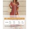 imageBsubseach Kaftan Dresses for Women Swimsuit Coverup Beach Caftans Cover Ups for Swimwear Loungewear Bird EmbroideryLbrick Red