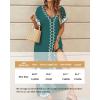 imageBsubseach Kaftan Dresses for Women Swimsuit Coverup Beach Caftans Cover Ups for Swimwear Loungewear Bird EmbroideryLdark Green