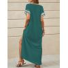 imageBsubseach Kaftan Dresses for Women Swimsuit Coverup Beach Caftans Cover Ups for Swimwear Loungewear Bird EmbroideryLdark Green