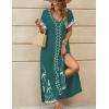 imageBsubseach Kaftan Dresses for Women Swimsuit Coverup Beach Caftans Cover Ups for Swimwear Loungewear Bird EmbroideryLdark Green