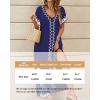 imageBsubseach Kaftan Dresses for Women Swimsuit Coverup Beach Caftans Cover Ups for Swimwear Loungewear Bird EmbroideryLnavy Blue